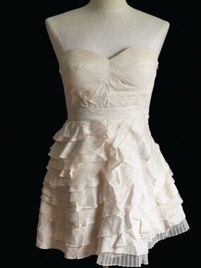 Minuet Womens Dress Size S Ivory Yellow Sheath Cocktail Above Knee Sleeveless